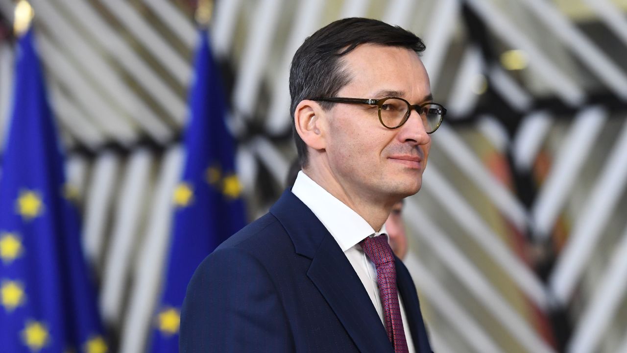 Polish Prime Minister Mateusz Morawiecki arrives at a European Union summit in Brussels on December 14, 2017.