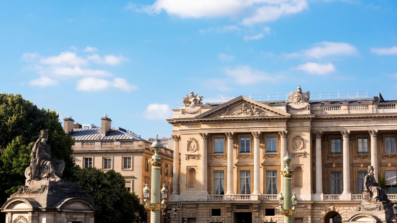 Hotel de Crillon -- a 17th-century building on the Place de la Concorde.