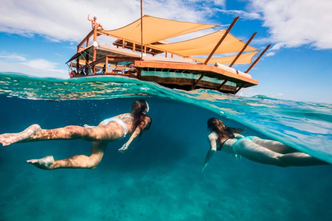 <strong>Operation paradise:</strong> Opened in 2013, Cloud 9 bobs above Roro Reef in the Mamanuca archipelago, about 45 minutes off the west coast of Fiji via speedboat. 