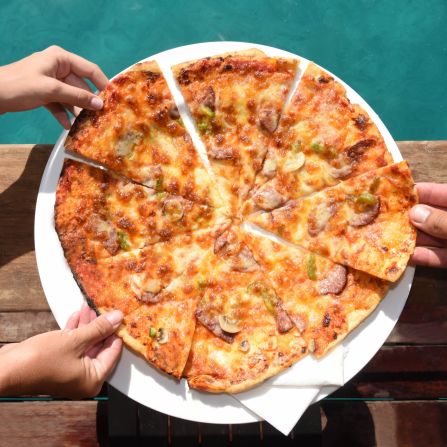 <strong>Grab a slice</strong>: It's maybe not the best pizza we've ever had, but we were impressed with the homemade dough (made fresh every morning) and crispy crust.