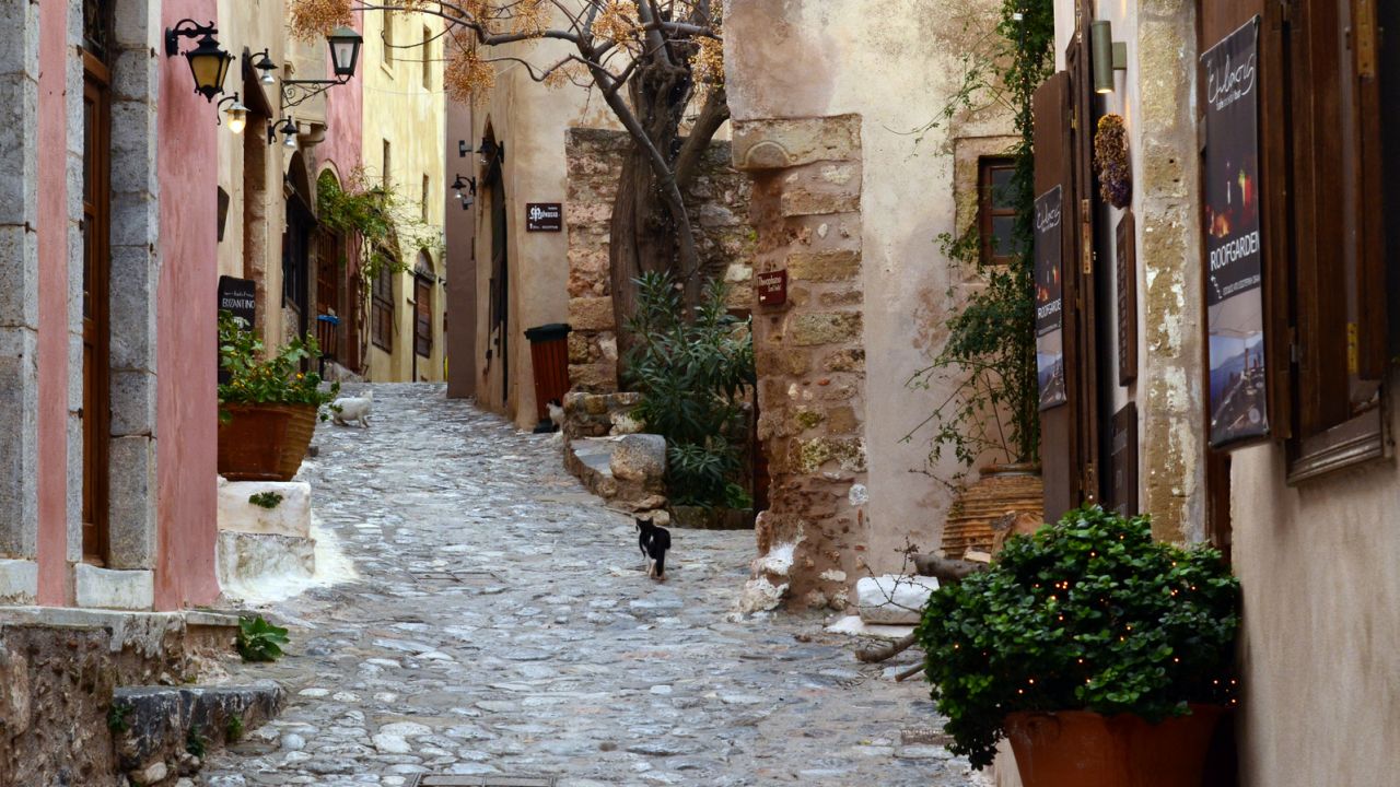Monemvasia's streets are unchanged since the Middle Ages.