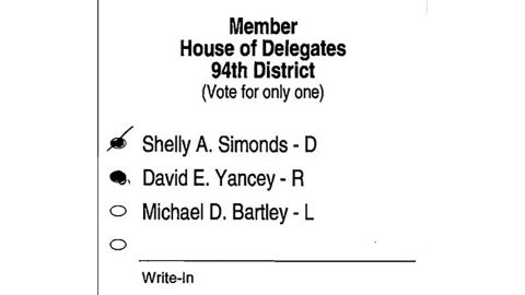 The panel ruled this ballot should go to the Republican.