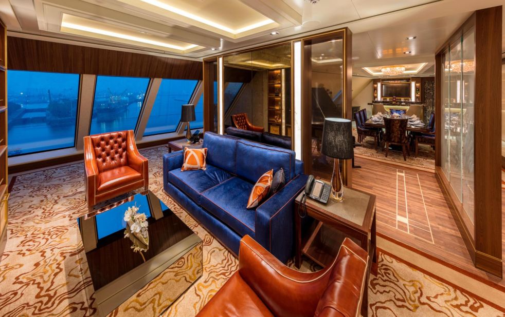Perfect for families or groups of friends, the duplex Garden Penthouse aboard the Genting Dream sleeps up to six people in 2,400 square feet of luxury.