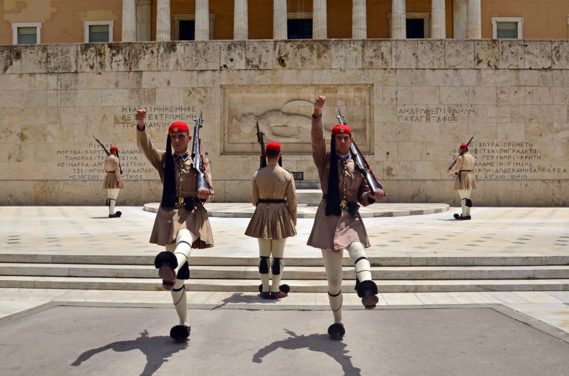 Athens' "Changing of the Guard" is a big tourist attraction.