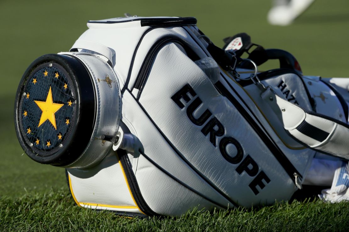 European Union flag was displayed on bottom of Team Europe's 2016 bag