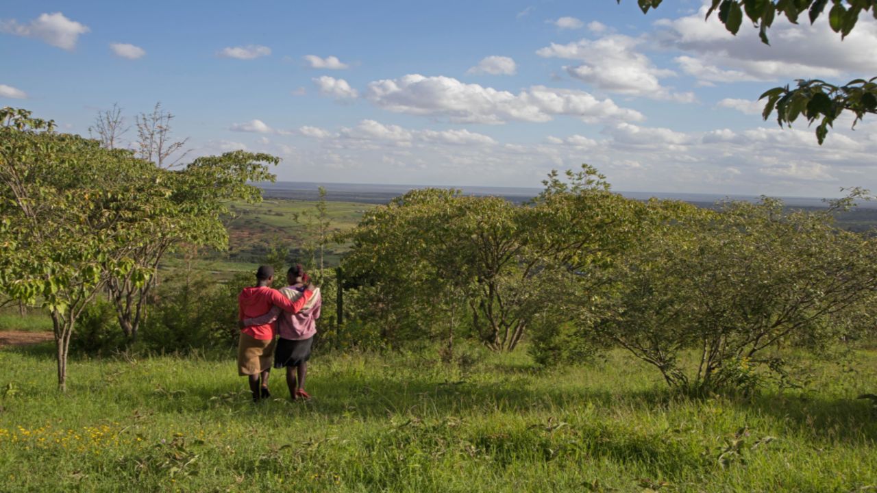 Susan, 15, and Silvana, 16, walk together in this photo by Mercy, 14. "I woke up very early in the morning today. I am as happy as a king," Mercy wrote in her workshop journal. "I am so happy to learn how to use a camera and take a photo, and so many other things about life. I believe in all my heart that girls can do anything." (Courtesy Mercy/Too Young To Wed)
