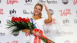 LAS VEGAS, NV - JANUARY 12:  Miss America, Mallory Hytes Hagan, of New York, poses during a news conference after she was crowned during the 2013 Miss America Pageant at Planet Hollywood Resort & Casino on January 12, 2013 in Las Vegas, Nevada.  (Photo by David Becker/Getty Images)