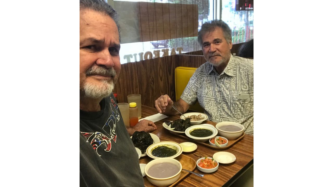 The brothers shot a selfie at one of their many lunches together.