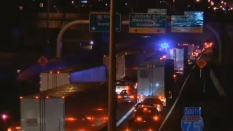 The incident occurred on Interstate 75 in downtown Toledo.