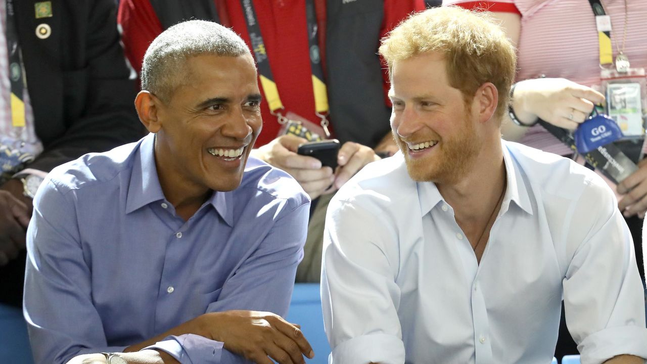 Former US President Barack Obama and Prince Harry attend the Invictus Games 2017 in Toronto, Canada, in September.