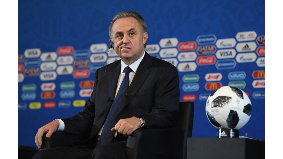 Vitaly Mutko addresses media during the 2018 FIFA World Cup Draw at the Kremlin this month.