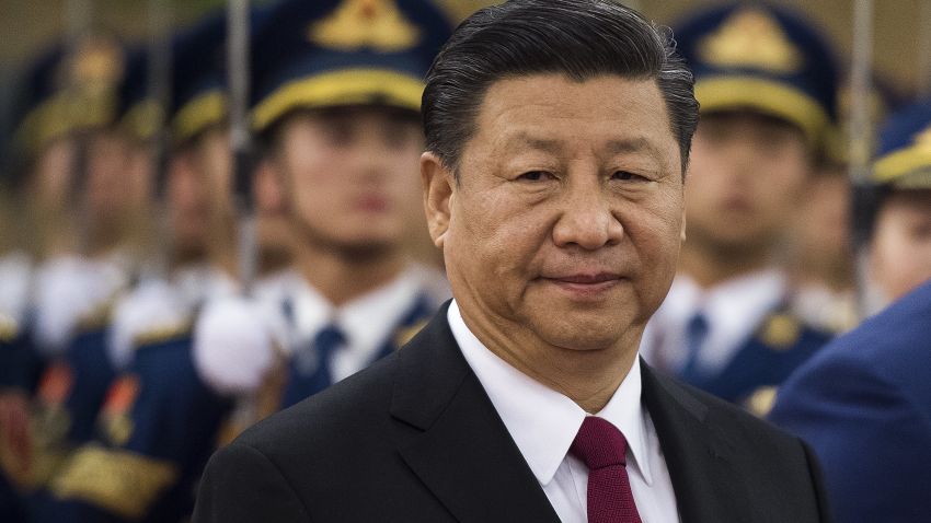 China's President Xi Jinping attends a welcoming ceremony for Gambia's President Adama Barrow (not pictured) at the Great Hall of the People in Beijing on December 21, 2017.
The two countries re-established diplomatic relations in 2016 / AFP PHOTO / Nicolas ASFOURI        (Photo credit should read NICOLAS ASFOURI/AFP/Getty Images)