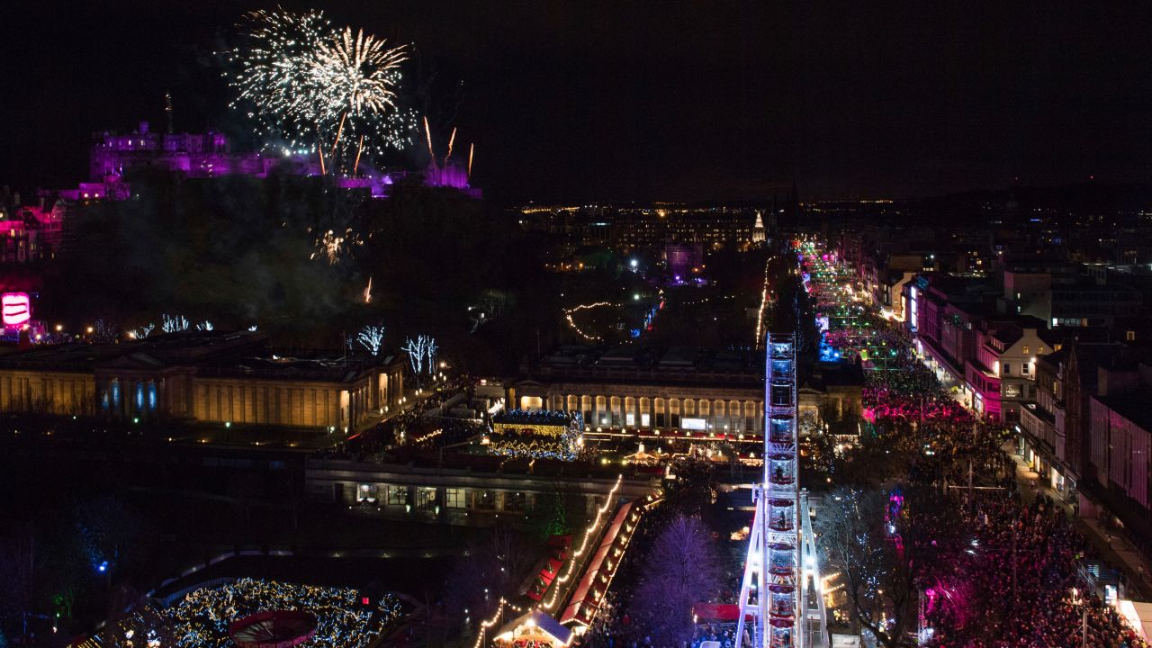 New Year's celebrations take place in Edinburgh, Scotland.