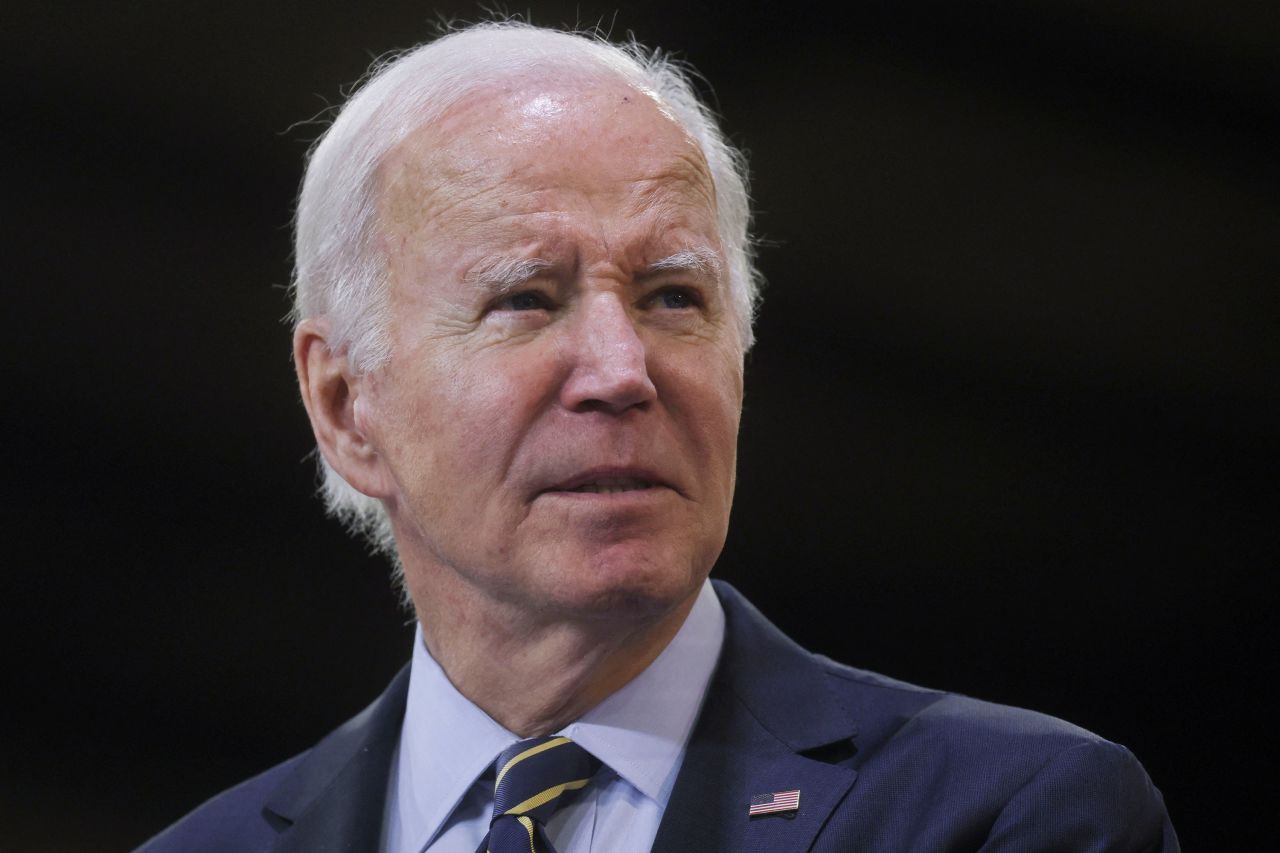 US President Joe Biden visits an Amtrak maintenance facility in Bear, Delaware, on November 6. 