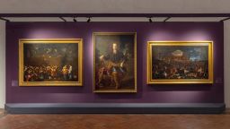 The portrait of Ferdinando de’ Medici (center) was damaged by a visitor to the Uffizi Galleries.