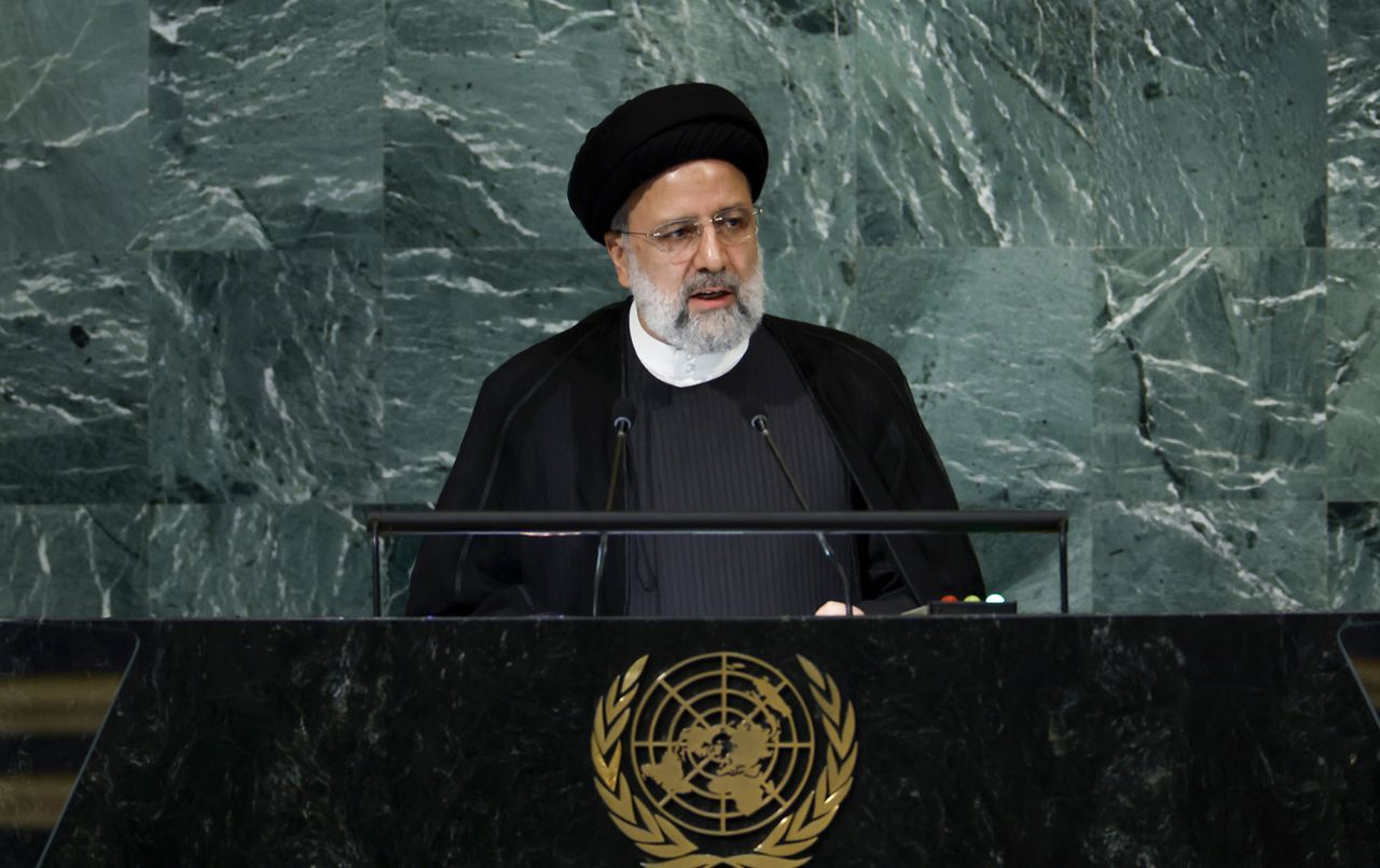 Iranian President Ebrahim Raisi prepares delivers remarks at the 77th session of the United Nations General Assembly at U.N. headquarters on September 21, 2022 in New York City. 