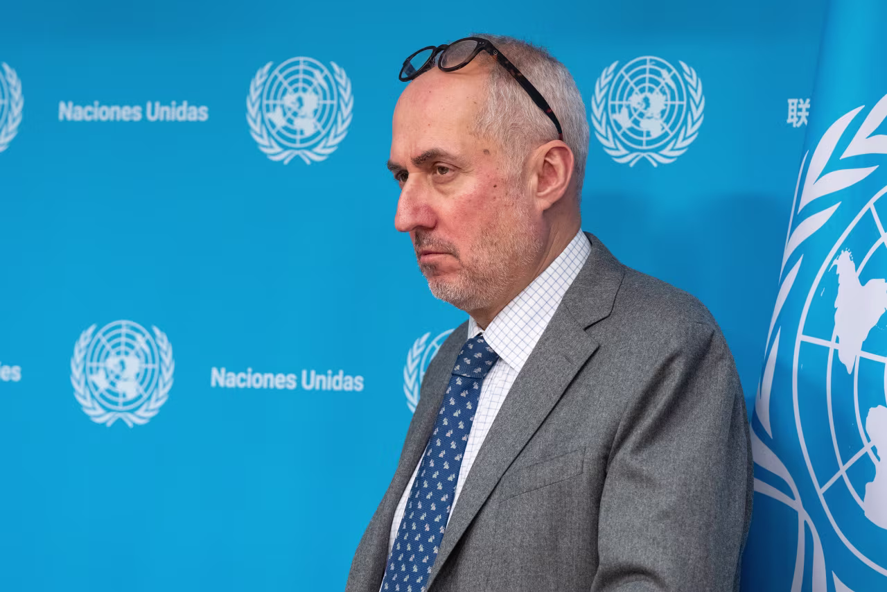 Stéphane Dujarric is seen at UN Headquarters in New York on January 15.