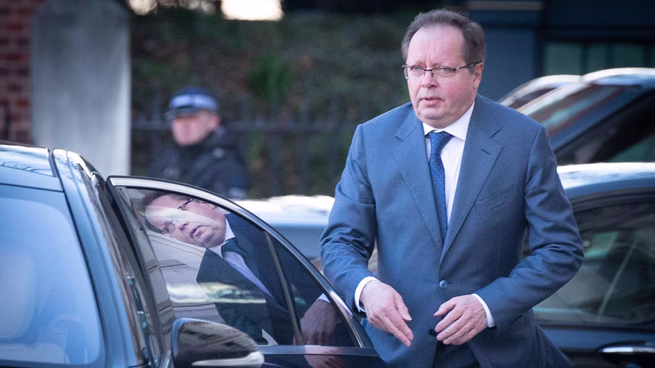 Russia's ambassador to the UK Andrei Kelin is seen in London on February 24.