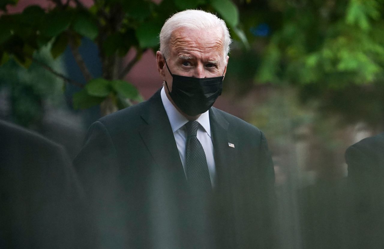 President Joe Biden leaves Holy Trinity church in the Georgetown neighborhood of Washington, DC, on August 29.