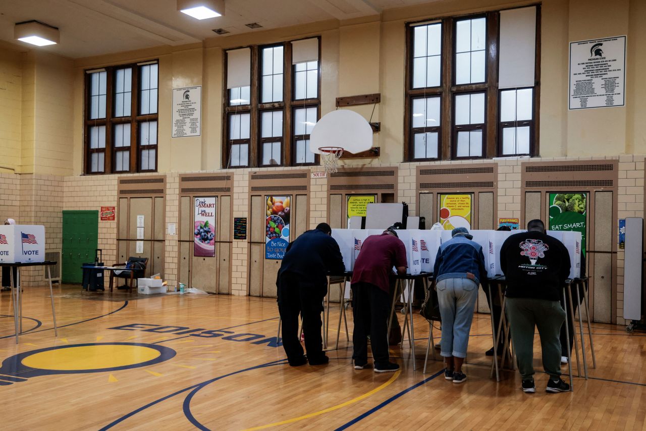 People vote in Detroit on Tuesday.