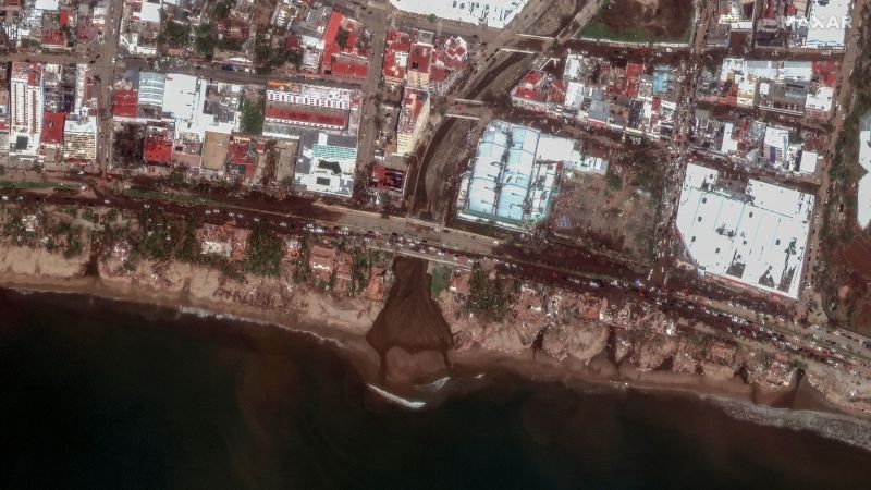 Hurricane Otis Acapulco Destruction Shown In Before And After Images CNN   18 After Hurricane Flooded Beach Road And Damaged Buildings Acapulco Mexico 26oct2023 Ge1 