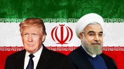 RESTRICTED 2018 Trump Hassan Rouhani Iran flag