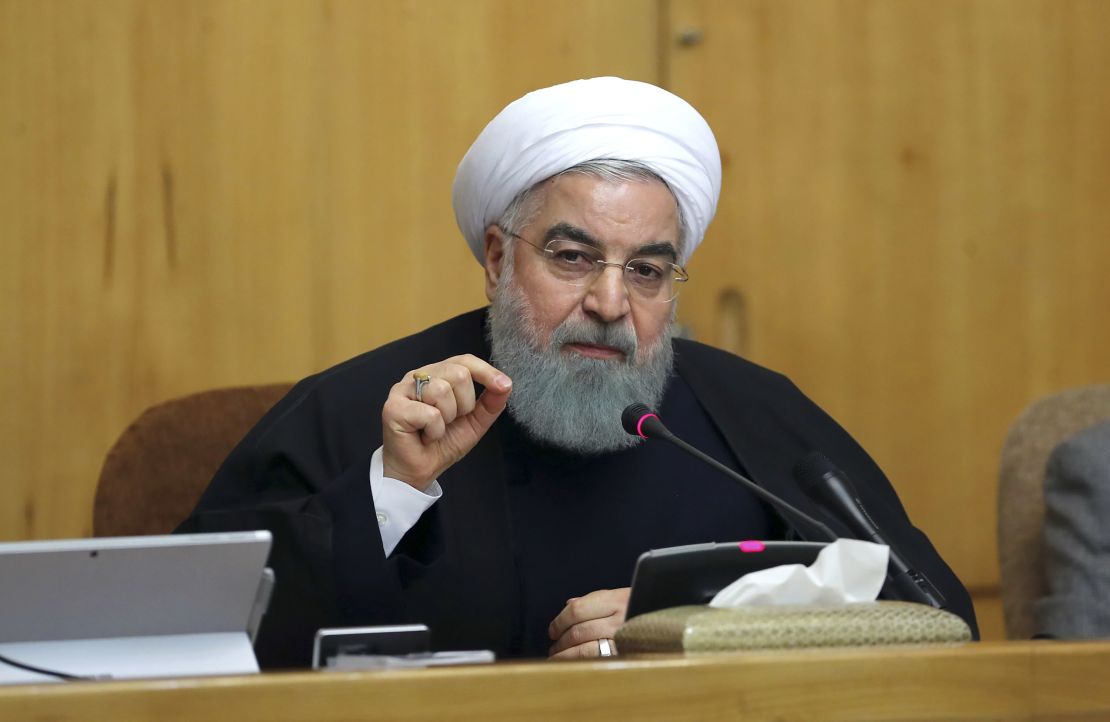 Iranian President Hassan Rouhani speaking in Tehran, on December 31, 2017.