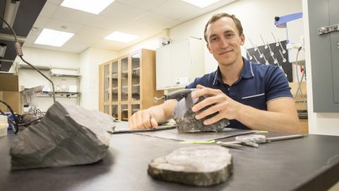 Gulbranson studies tree rings for clues about how these trees grew in polar ecosystems.