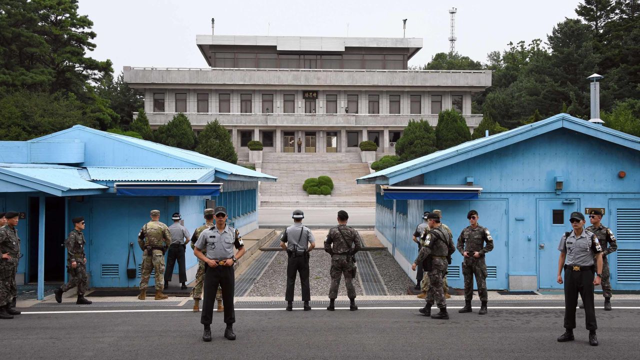 South Korean and US soldiers commemorated the 64th anniversary of the 1953 Armistice Agreement at the truce village of Panmunjom in July 2017.