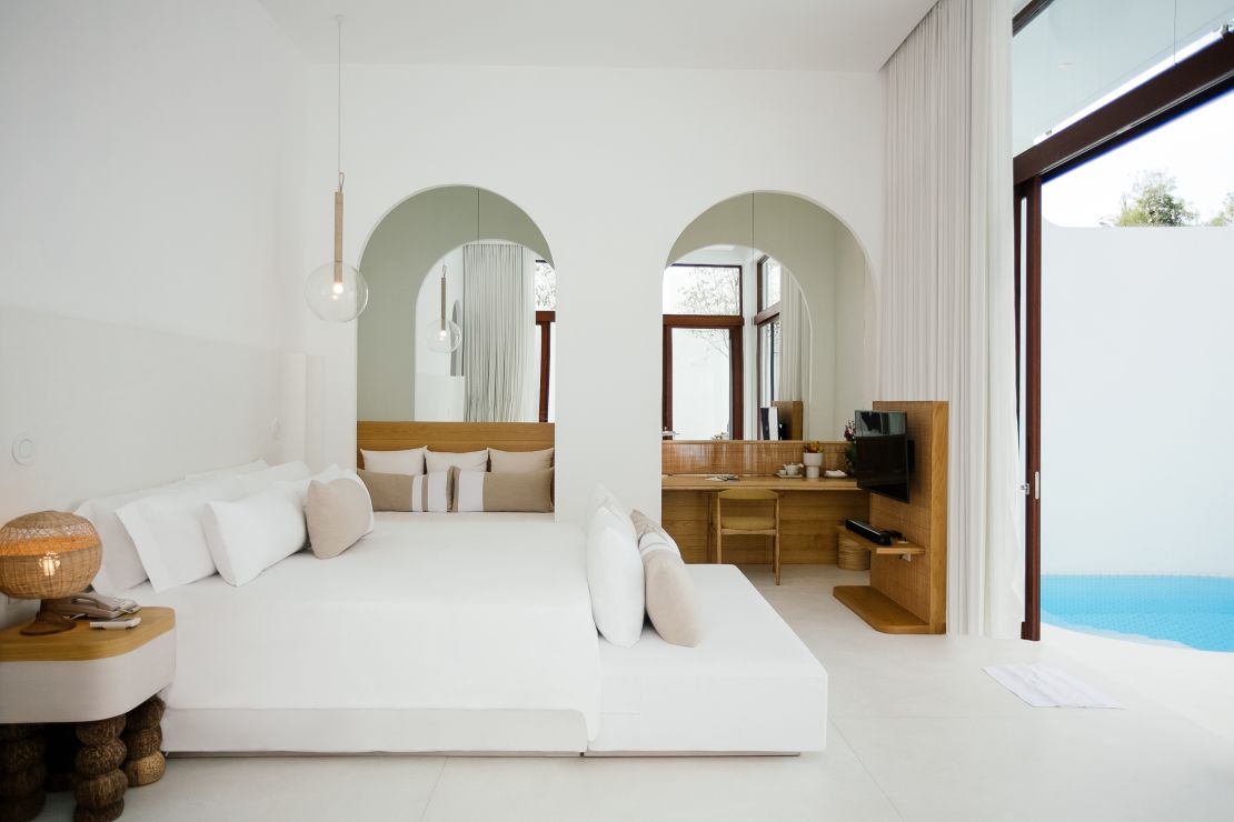 Clean white interiors beckon at SALA Samui Chawen Beach Resort. 