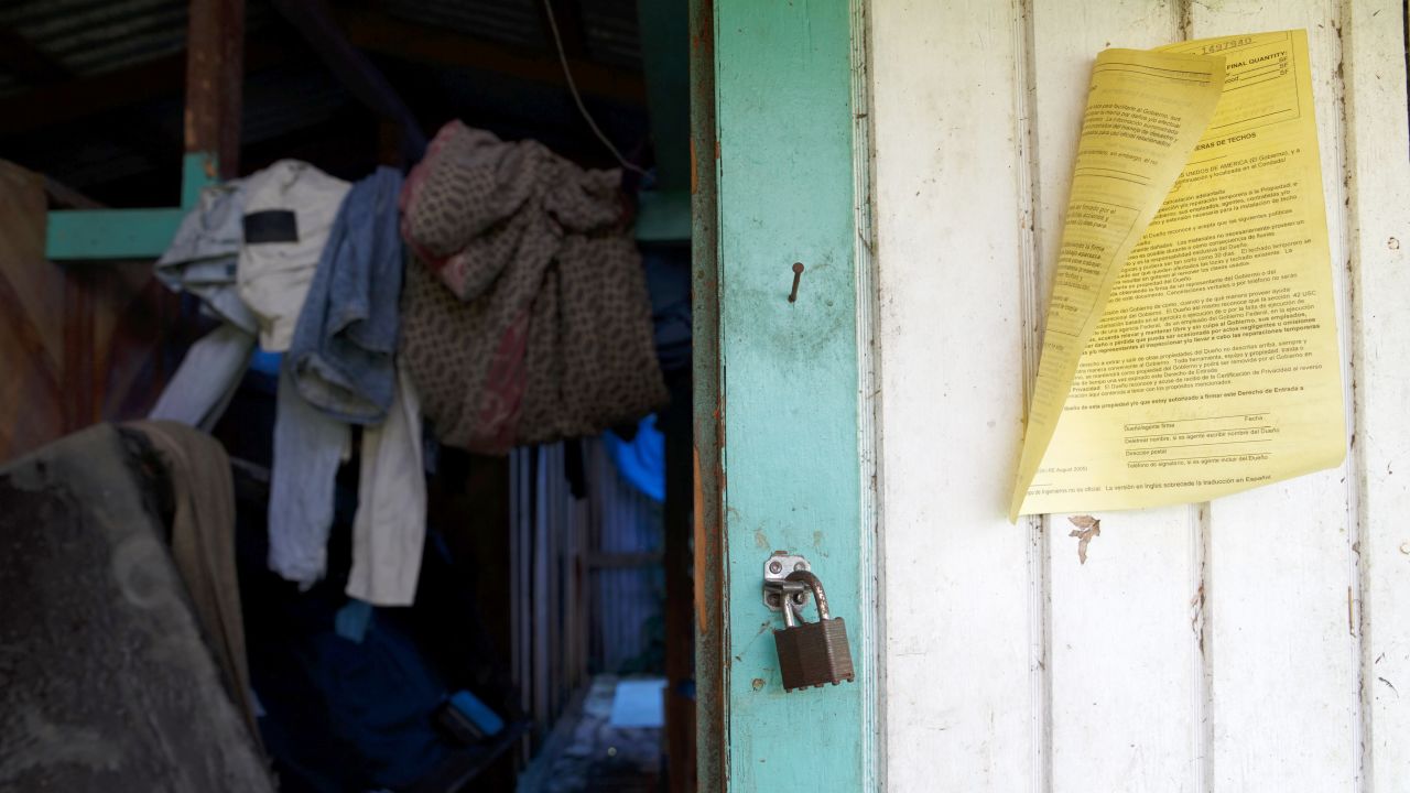 A yellow Right of Entry form may indicate a person has applied for a Blue Roof.