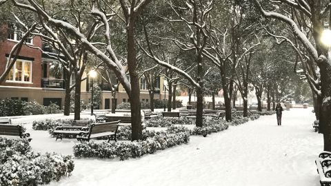 Some areas of Charleston saw 5 inches of snow, the city's largest snowfall in 28 years. 