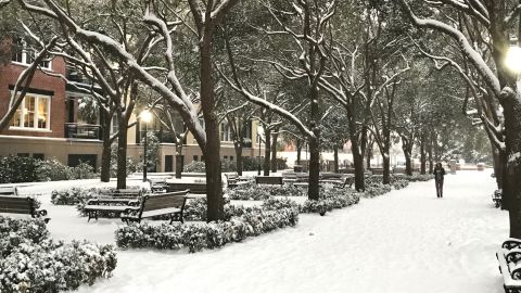 Some areas of Charleston saw 5 inches of snow, the city's largest snowfall in 28 years.