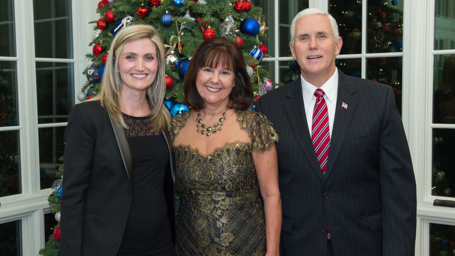 Kristan King Nevins, far left, is leaving the administration this week to head up the office of Rep. Will Hurd, R-Texas. She served as second lady Karen Pence's chief of staff.