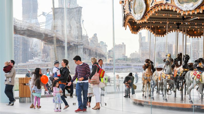 <strong>Jane's Carousel:</strong> In Brooklyn, Jane's Carousel is encased in a glass "jewel box" that keeps it visitable year-round.