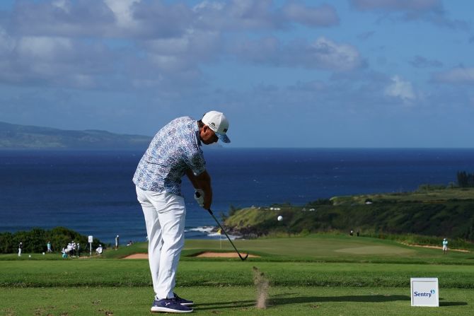 <strong>Hawaiian style:</strong> Rickie Fowler's shirt made a big noise -- not for the pattern but because it was designed to be worn untucked from his pants. <a href="index.php?page=&url=http%3A%2F%2Fwww.cnn.com%2F2018%2F01%2F05%2Fgolf%2Frickie-fowler-golf-hawaiian-shirt-untucked-kapalua-golf-club%2Findex.html">Fowler called it "Very Maui," others weren't so sure.</a>