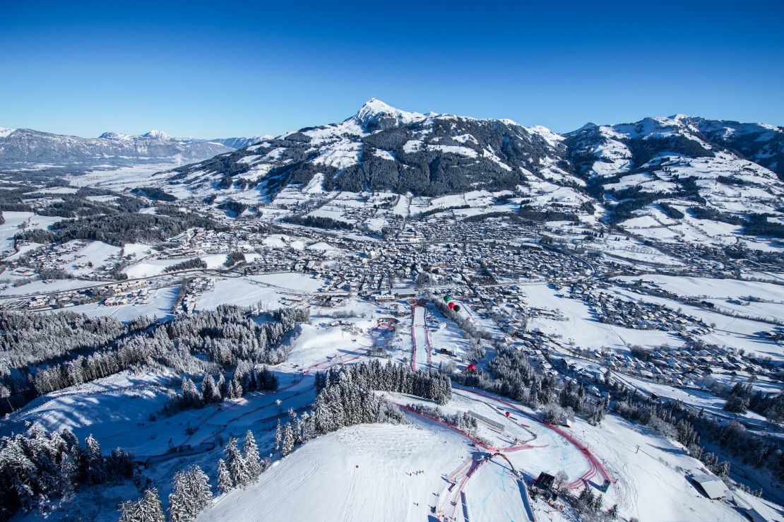 Kitzbuhel spreads out from its charming medievel center, about 60 miles east of Innsbruck.