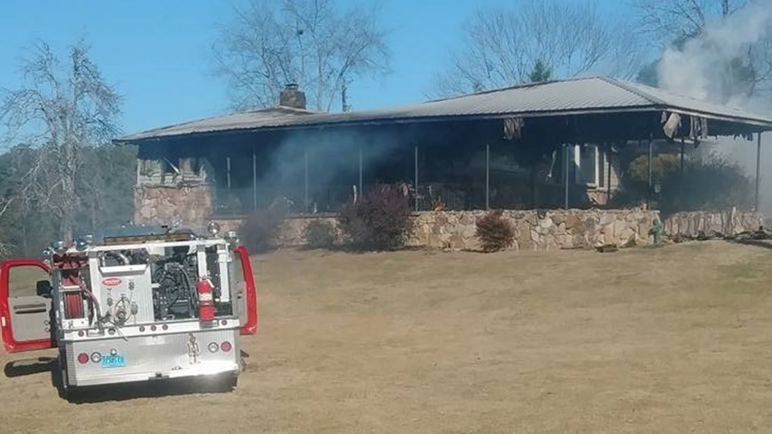 Tina Johnson's house caught fire Wednesday, authorities said.