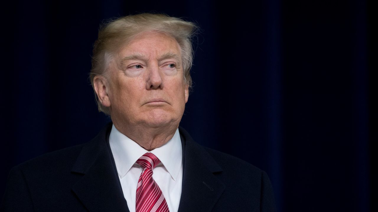 US President Donald Trump speaks during a retreat with Republican lawmakers at Camp David in Thurmont, Maryland, January 6, 2018. / AFP PHOTO / SAUL LOEB        (Photo credit should read SAUL LOEB/AFP/Getty Images)