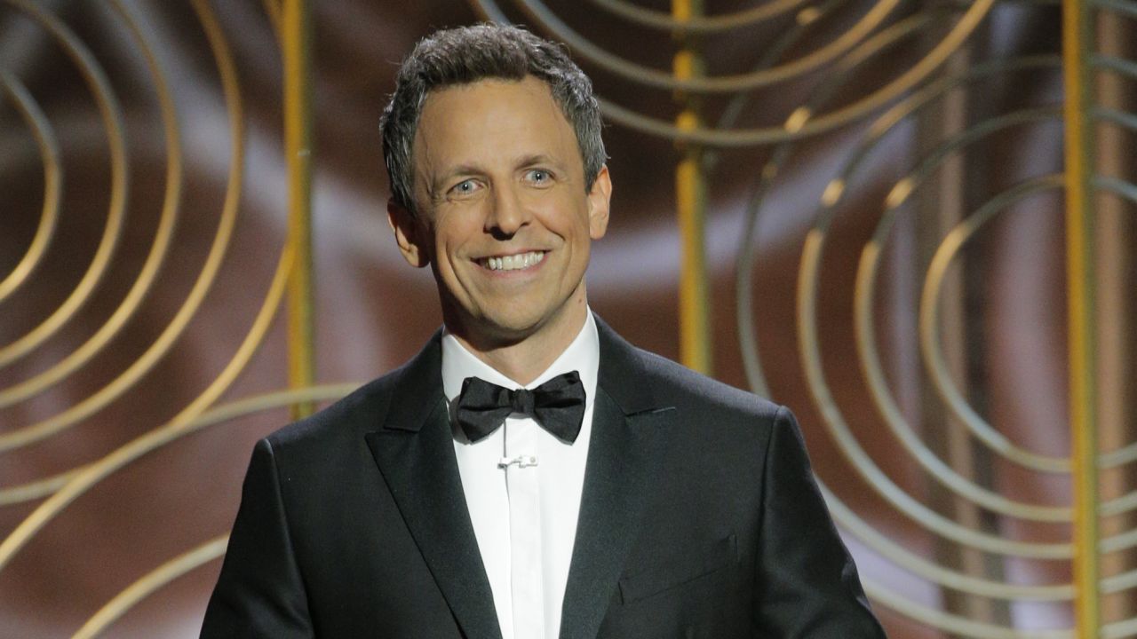 Seth Meyers landed laughs as host of the Golden Globe Awards.