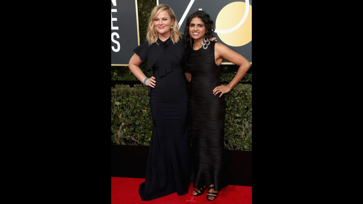 Amy Poehler, left, and Saru Jayaraman. Jarayaman advocates for restaurant workers and co-founded the group Restaurant Opportunities Centers United.