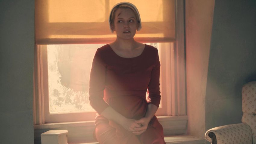 The Handmaid's Tale  -- "Night" -- Episode 110 -- Serena Joy confronts Offred and the Commander. Offred struggles with a complicated, life-changing revelation. The Handmaids face a brutal decision. Offred (Elisabeth Moss), shown. (Photo by: George Kraychyk/Hulu)