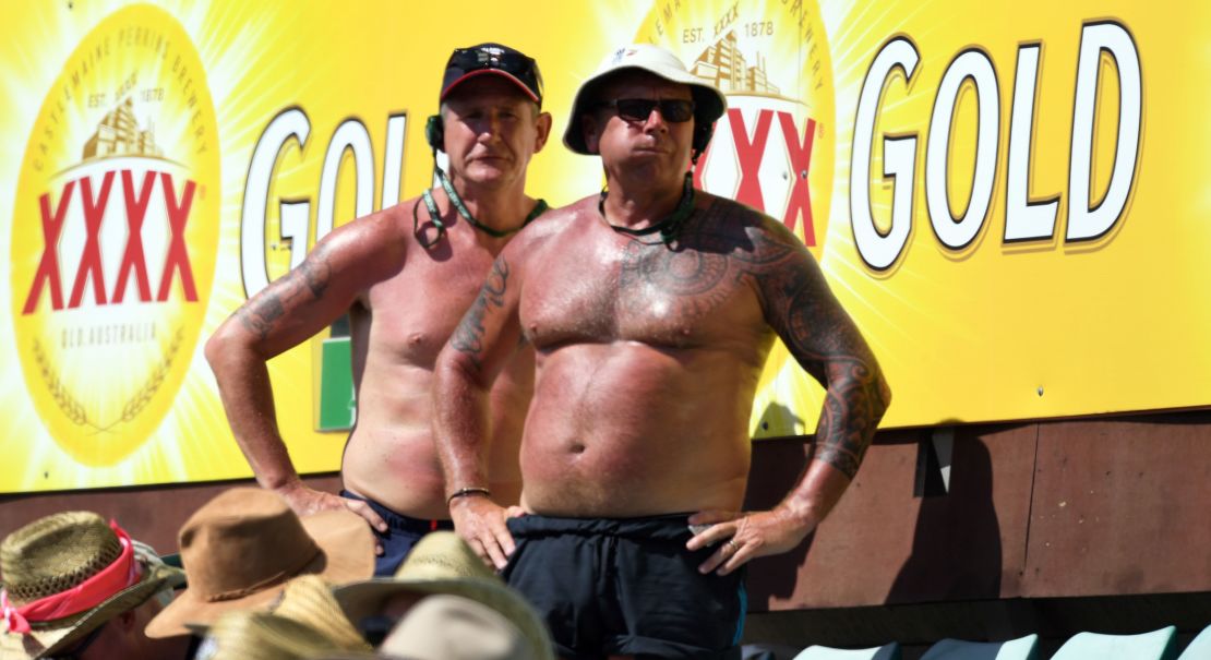 Cricket fans watch the Ashes.