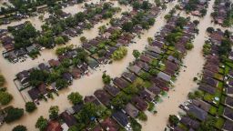 HOUSTON, TEXAS -- TUESDAY, AUGUST 29, 2017: Residential neighborhoods near the Interstate 10 sit in floodwater in the wake of Hurricane Harvey on August 29, 2017  in Houston, Texas. (Marcus Yam / Los Angeles Times)