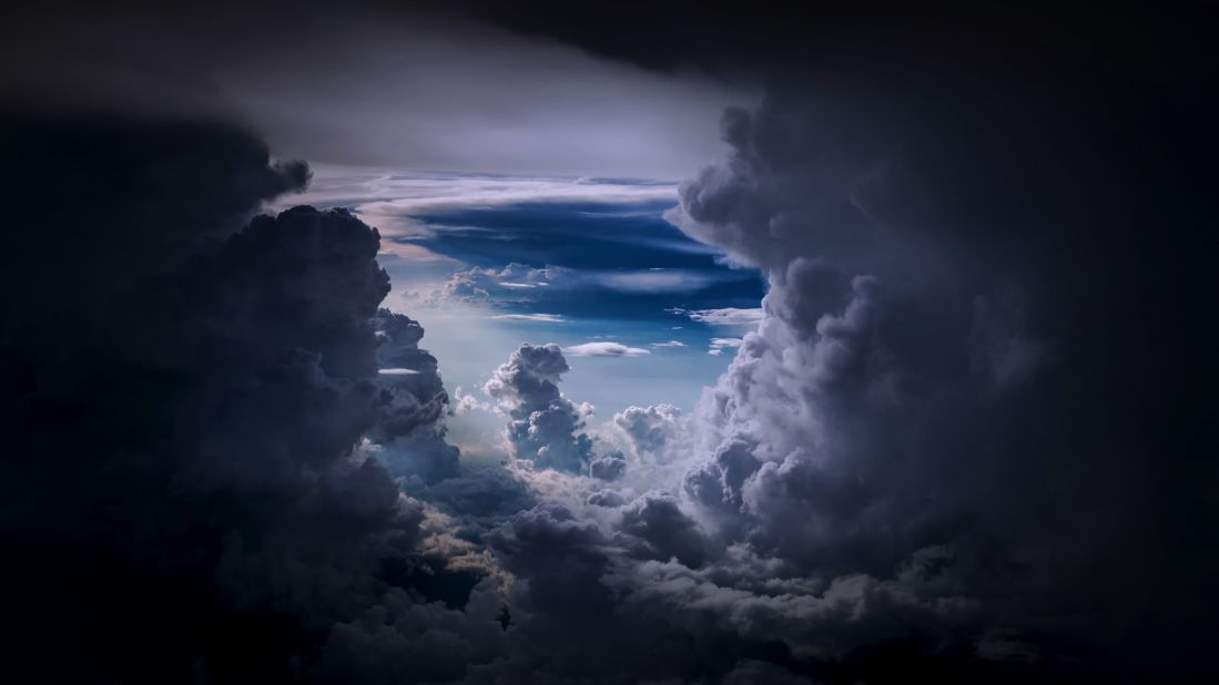 <strong>Developing talents: </strong>Van Heijst says his photographs have become better over the years. "I've been doing it now for almost 14 years in total. And I've finally now reached a point that my pictures are becoming popular enough," he says. <em>Pictured here: Cloud formations from the cockpit.</em>