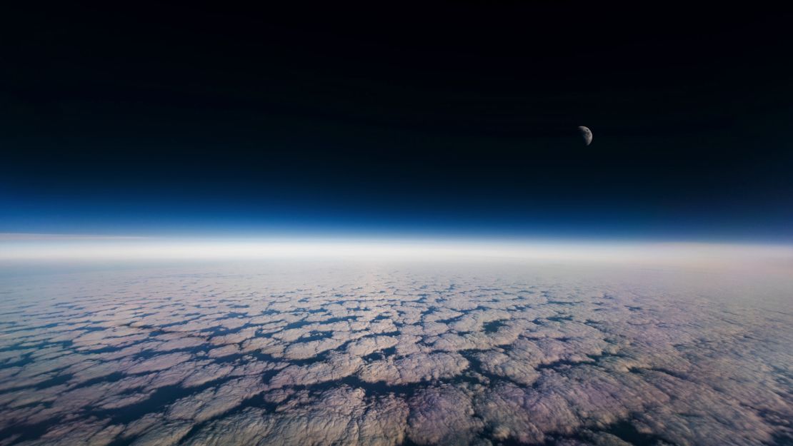 van Heijst wants his photographs to express the feeling of solitude. Pictured here: the moon and clouds.