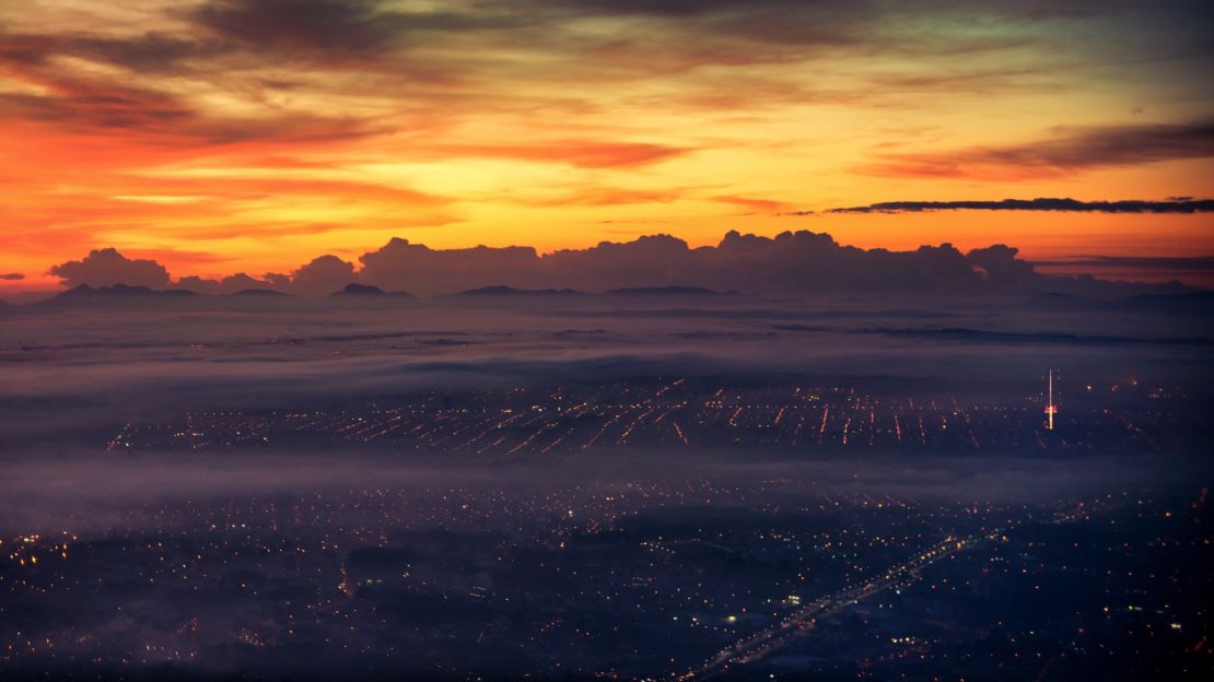 van Heijst took this photograph of the runway at sunrise in Curitiba in Brazil.