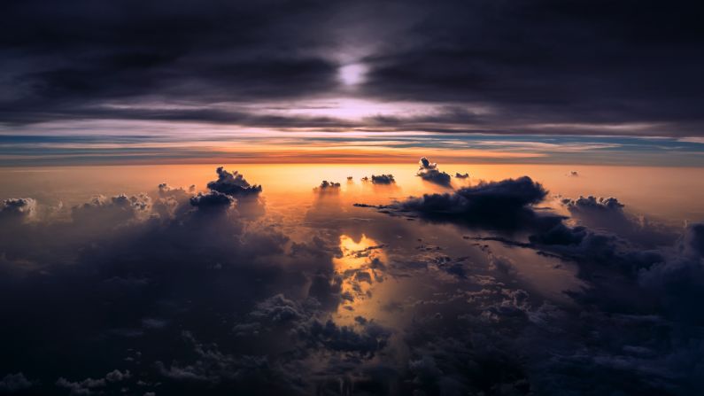 <strong>Time and effort:</strong> "I think if you put enough time and effort and motivation into something, either becoming a pilot or doing something else, it's always reachable," says van Heijst. <em>Pictured here: Sunset over the South Atlantic Ocean.</em>