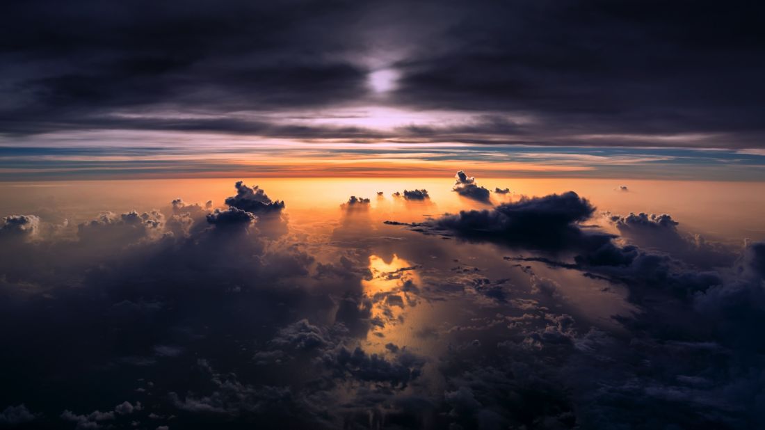 <strong>Time and effort:</strong> "I think if you put enough time and effort and motivation into something, either becoming a pilot or doing something else, it's always reachable," says van Heijst. <em>Pictured here: Sunset over the South Atlantic Ocean.</em>