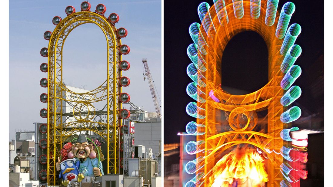 Osaka's funky Ferris wheel reopens for first time in 9 years